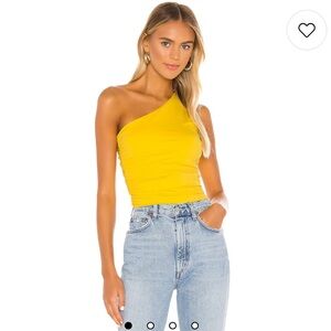 superdown Anna Ruched Top in Yellow